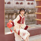 autumn and winter lolita spring dawn Chinese style short vest new year red robe long sleeve op cheongsam dress