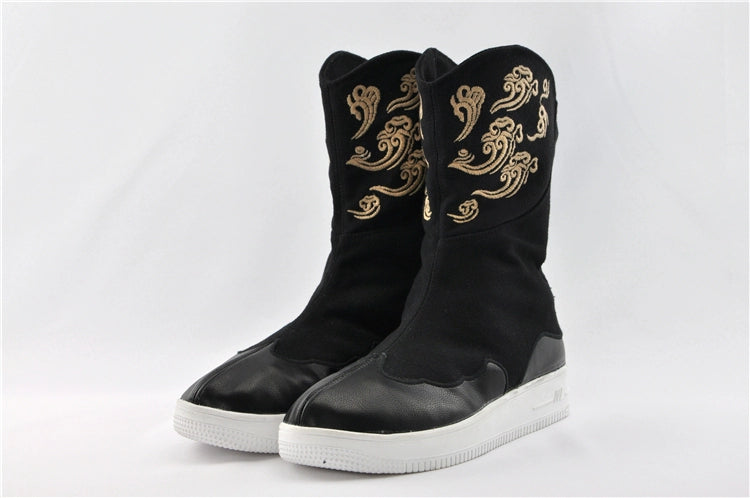 Men's shoes retro official boots auspicious cloud embroidery