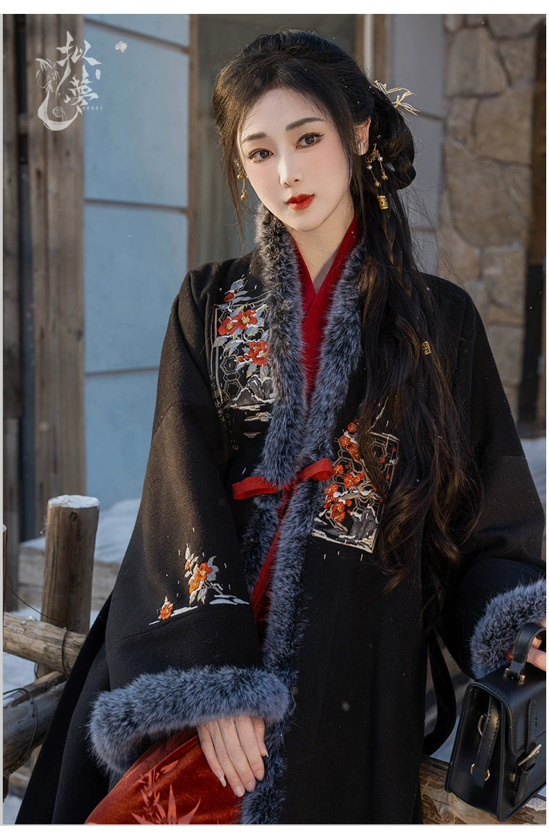 [Snow guest] Song Hanfu autumn and winter woolen set