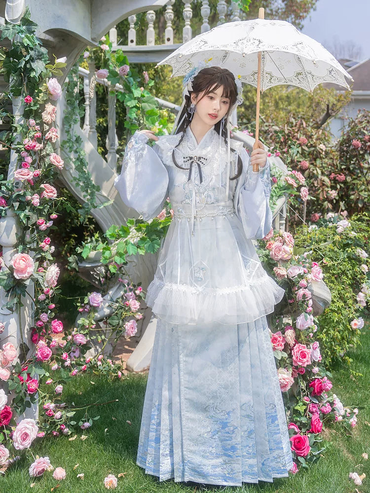 Hymn of the Sea Ming Hanfu Mamian skirt and cloud collar product photo 4