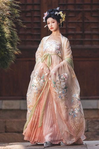 [Lotus Hidden Jade] Hanfu Heavy Industry Embroiders Gradual Large Sleeves and makes Chebula in Tang Dynasty