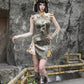 Spring Dragon Festival, Embroidered Short Cheongsam Dress Halloween