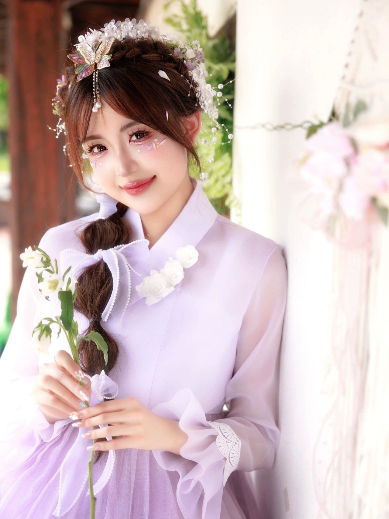Purple Princess Hanbok Palace Dress – Korean Traditional Gown for Women’s Event，Weddings, Photoshoots & Performances