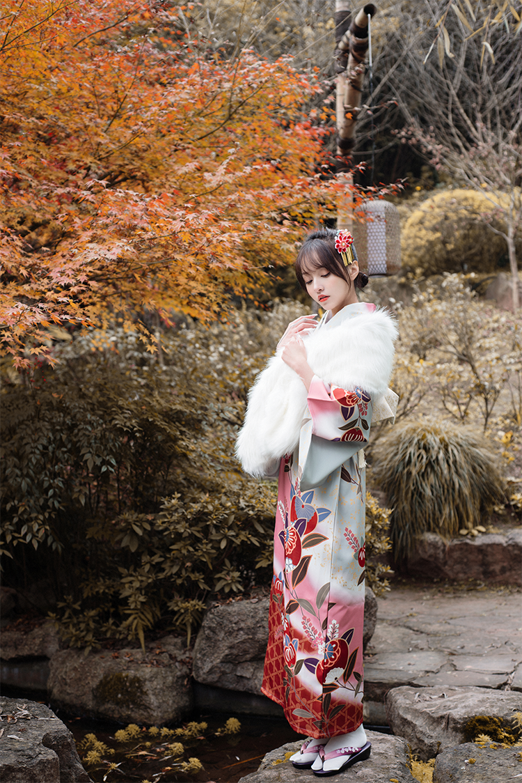 Pink Japanese Kimono Yukata Vintage Dress Improved Kimono