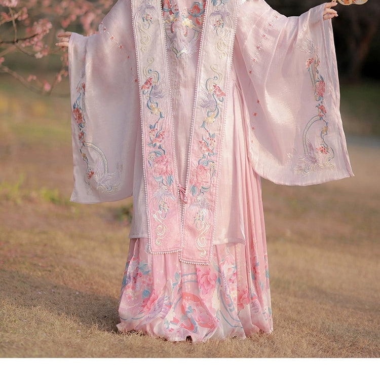 Song Dynasty Han pink Clothing Fairy Elegant Chinese Style Xiachu Ancient Clothing Spring and Autumn