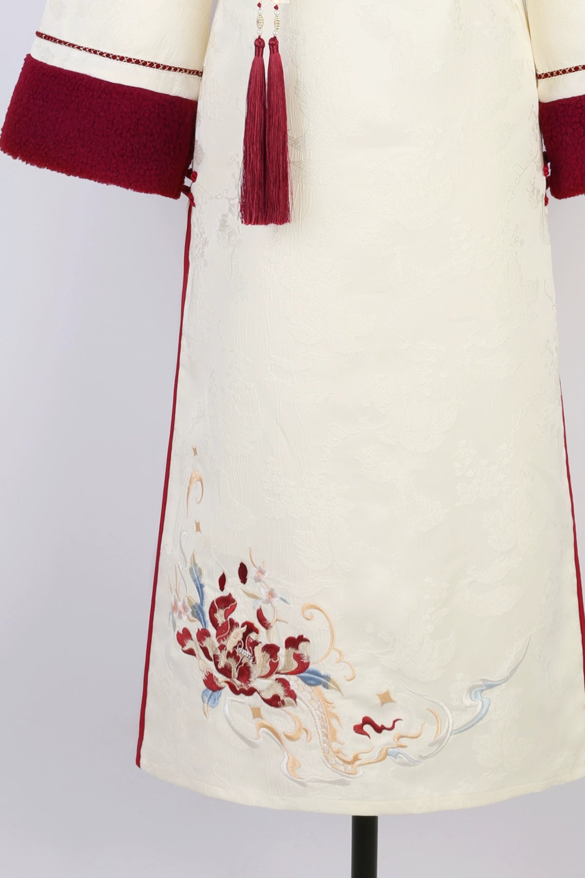 autumn and winter lolita spring dawn Chinese style short vest new year red robe long sleeve op cheongsam dress