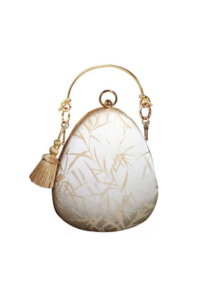 Bamboo-pattern teardrop bag displayed on a white background