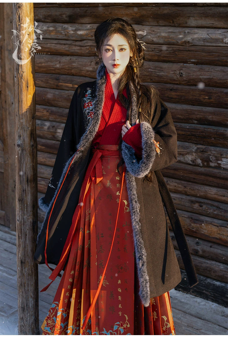 [Snow guest] Song Hanfu autumn and winter woolen set