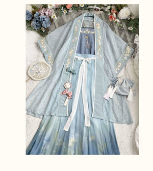 Discover blue traditional hanfu for women with elegant hanfu sleeves, intricate hanfu patterns, and layered designs. Perfect as a princess hanfu dress, fairy hanfu dress, or sexy hanfu, it’s ideal for hanfu cosplay, hanfu dance style, or casual wear. Shop plus size hanfu, hanfu skirts, and more at our trusted hanfu shop, featuring hanfu for sale from top chinese clothing brands and the best Chinese designer clothing websites.