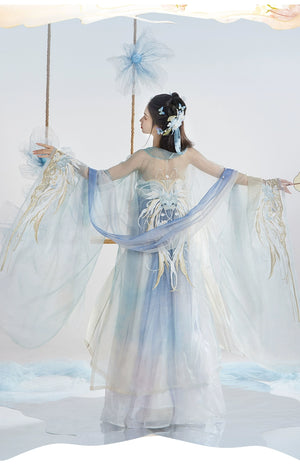 Discover blue traditional hanfu for women with elegant hanfu sleeves, intricate hanfu patterns, and layered designs. Perfect as a princess hanfu dress, fairy hanfu dress, or sexy hanfu, it’s ideal for hanfu cosplay, hanfu dance style, or casual wear. Shop plus size hanfu, hanfu skirts, and more at our trusted hanfu shop, featuring hanfu for sale from top chinese clothing brands and the best Chinese designer clothing websites. 