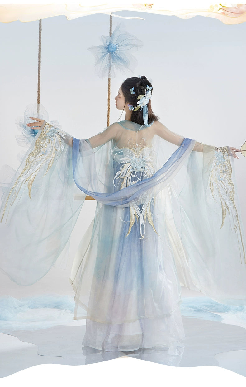 Discover blue traditional hanfu for women with elegant hanfu sleeves, intricate hanfu patterns, and layered designs. Perfect as a princess hanfu dress, fairy hanfu dress, or sexy hanfu, it’s ideal for hanfu cosplay, hanfu dance style, or casual wear. Shop plus size hanfu, hanfu skirts, and more at our trusted hanfu shop, featuring hanfu for sale from top chinese clothing brands and the best Chinese designer clothing websites. 