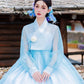 Blue Hanbok Korean Dress Women's Court Dress