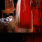 "Pomegranate" red cheongsam dress engagement Hanfu horse dress set