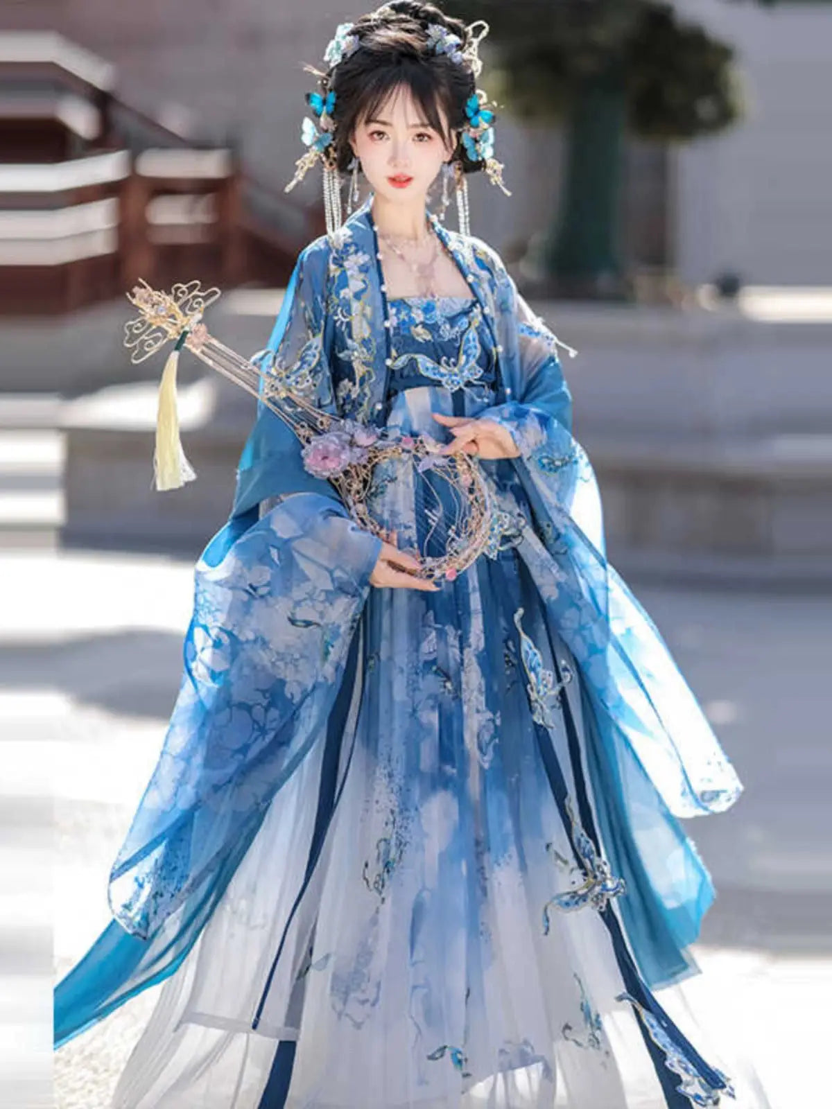 This blue hanfu for women features elegant hanfu sleeves, intricate hanfu patterns, and layered designs. Perfect as a princess hanfu dress, fairy hanfu dress, or sexy hanfu, it’s inspired by Tang Dynasty hanfu and ideal for hanfu cosplay or hanfu dance styles. Shop plus size hanfu, hanfu skirts, and more at our trusted hanfu shop. Wondering where to buy hanfu? Explore hanfu for sale from top Chinese clothing brands and the best Chinese designer clothing websites at our Chinese clothing store online.