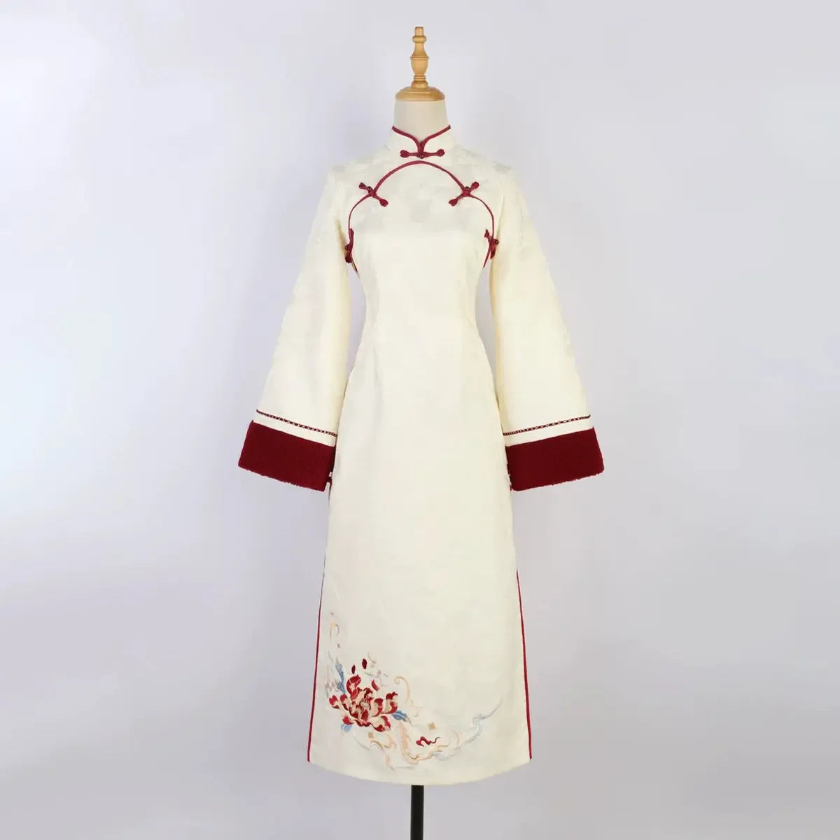 Original National Brand Autumn and Winter Lolita Spring Dawn Chinese Style Short Vest New Year Red Robe Long Sleeve Op Cheongsam Dress Vest (with Original National Brand Autumn and Winter Lolita Spring Dawn Chinese Style Short Vest New Year Red Robe Long Sleeve Op Cheongsam Dress Vest (with