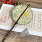 Ancient China style purple bamboo round fan waist fan can be curled and folded