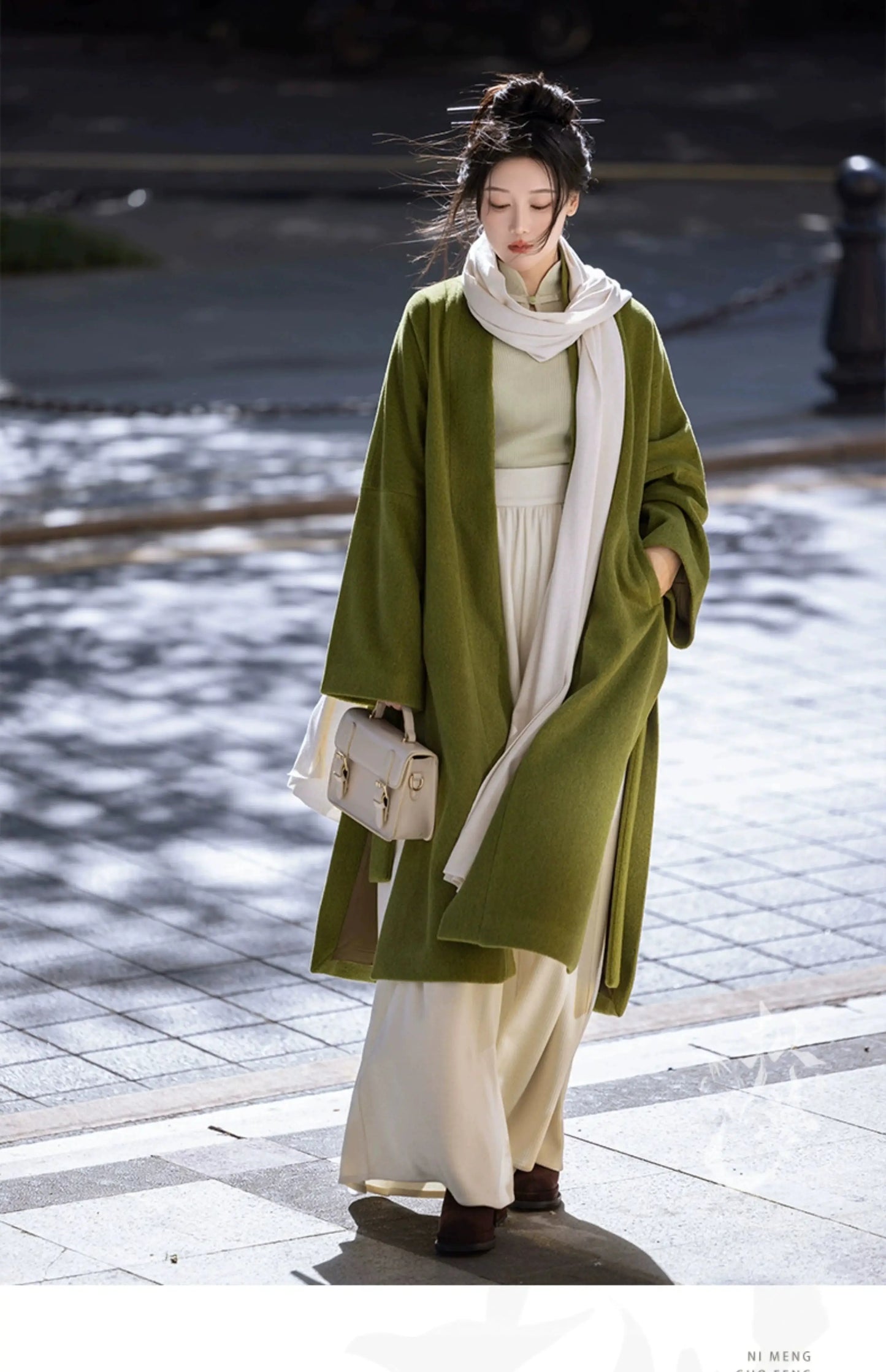 Green coat Zi autumn and winter Song pants daily commuter Hanfu