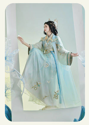 Discover blue hanfu for women with elegant hanfu sleeves, intricate hanfu patterns, and layered designs. Perfect as a princess hanfu dress, fairy hanfu dress, or sexy hanfu, it’s ideal for hanfu cosplay, hanfu dance style, or casual wear. Shop plus size hanfu, hanfu skirts, and more at our trusted hanfu shop, featuring hanfu for sale from top chinese clothing brands and the best Chinese designer clothing websites.