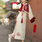 autumn and winter lolita spring dawn Chinese style short vest new year red robe long sleeve op cheongsam dress