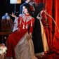 "Pomegranate" red cheongsam dress engagement Hanfu horse dress set