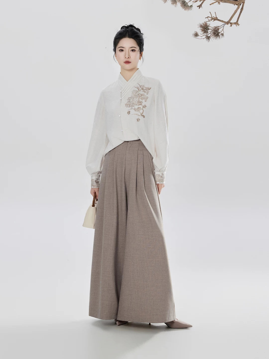 Songyu modern Hanfu floral shirt Song pants and skirt product photo 2