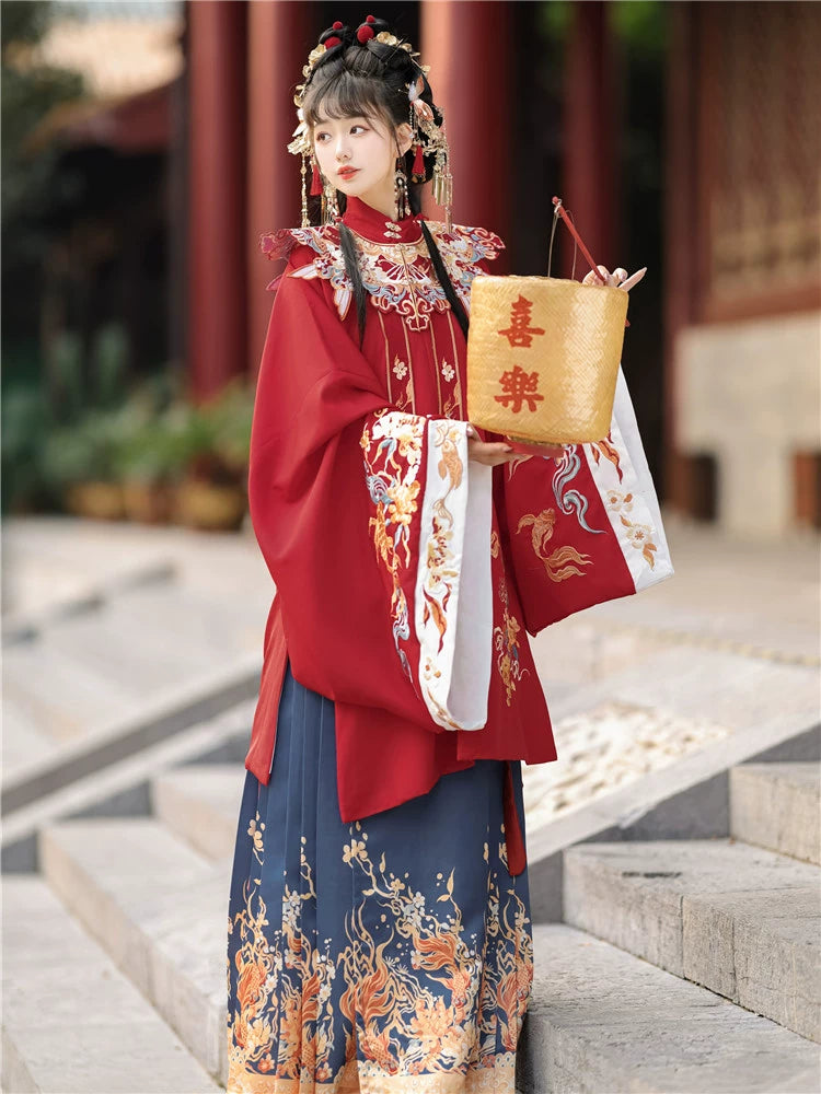 Flower marriage Ming Dynasty Red Hanfu