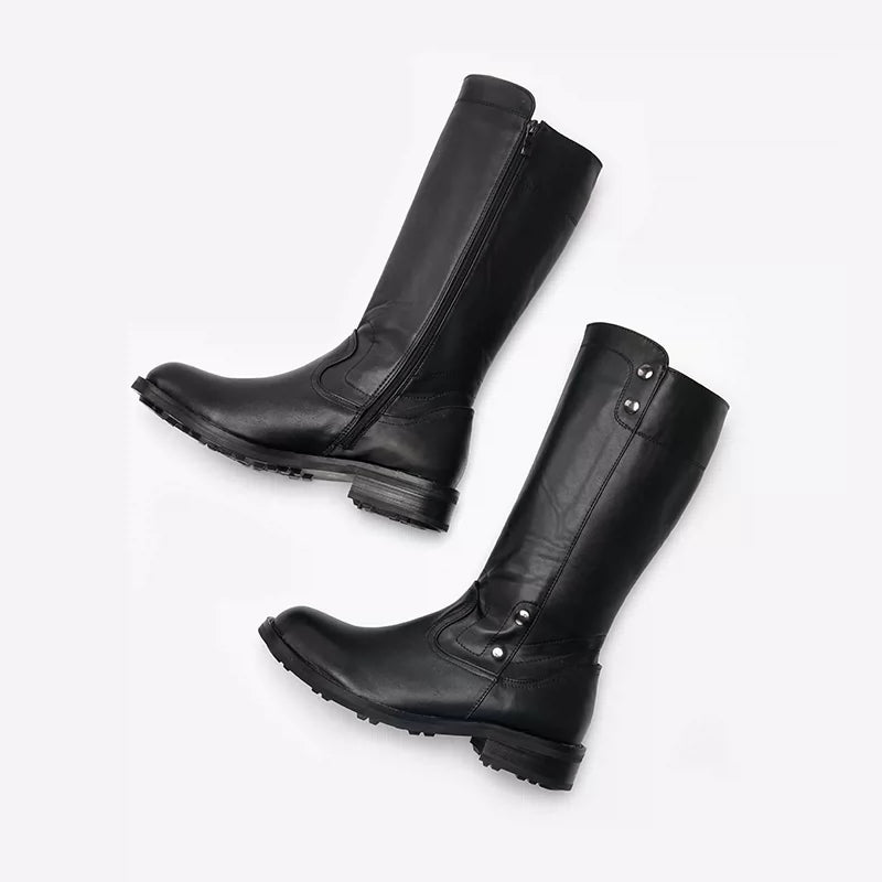 Tibetan style black leather dance boots product detail