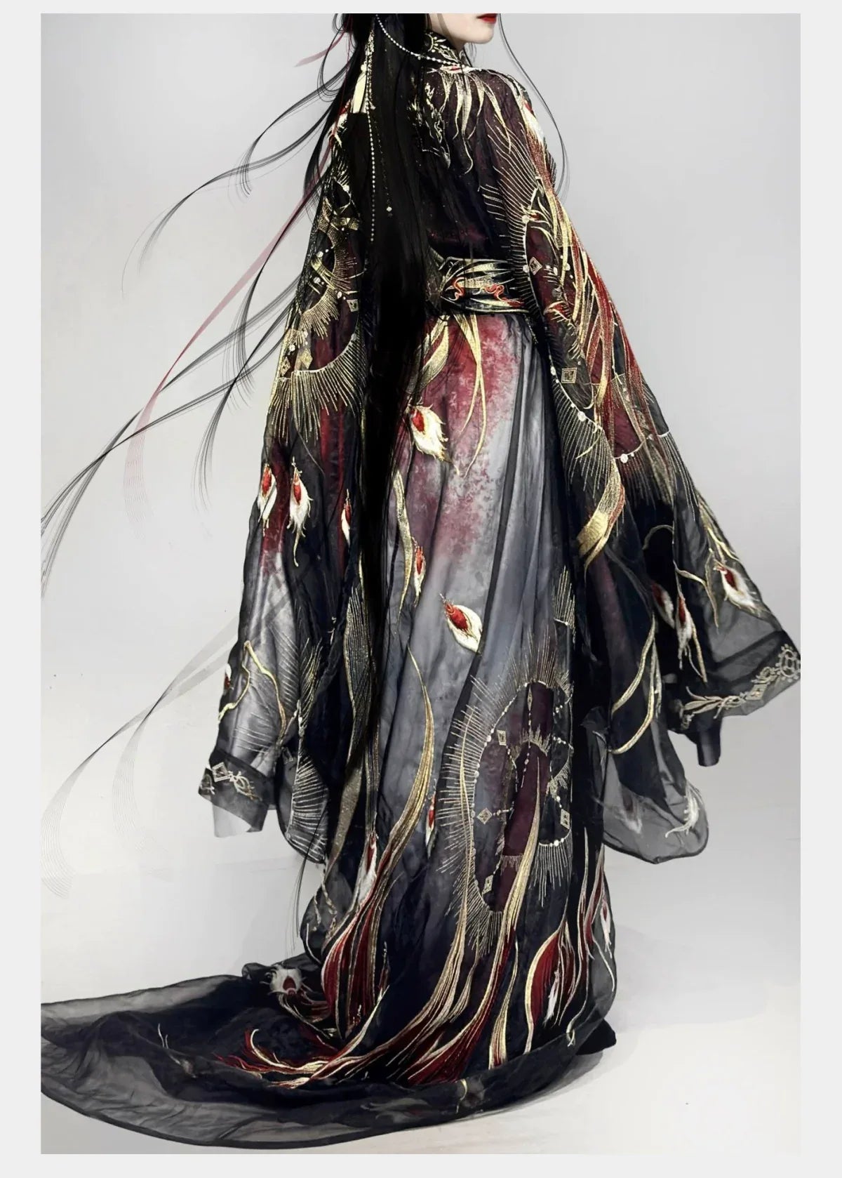 Hanfu Warring States Period Men's and Women's Robe Heavy Industry Suit One Set(Belt Included) / S Hanfu Warring States Period Men's and Women's Robe Heavy Industry Suit One Set(Belt Included) / S