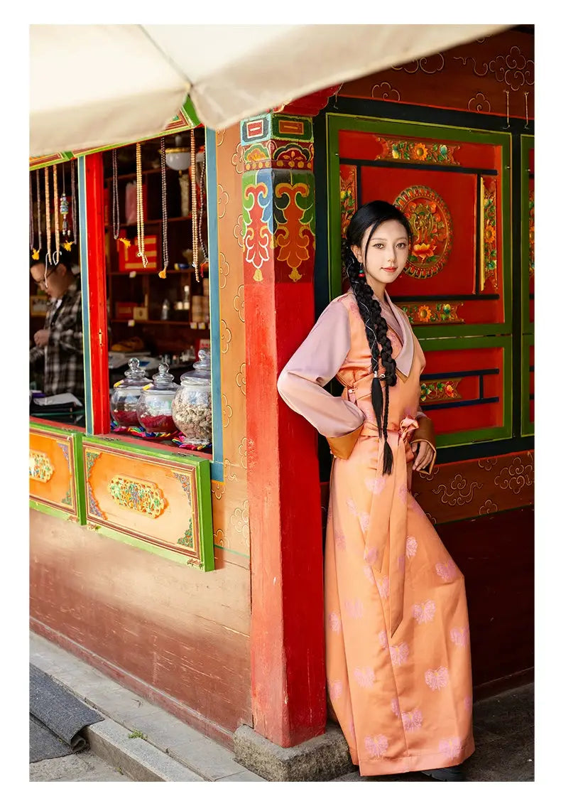 Tibetan traditional long skirt clothing