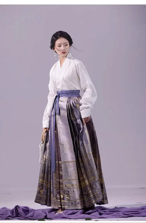 This purple hanfu coat features hanfu sleeves and a hanfu modern design inspired by Song Dynasty hanfu. Perfect for pairing with a princess hanfu dress, hanfu shirt, or modern Chinese New Year clothes, it blends traditional chinese clothing patterns with style. Loved by hanfu woman and hanfu female fans, it’s available on Chinese clothing brands online, best Chinese designer clothing websites, and in demarzo Chinese clothing collections.