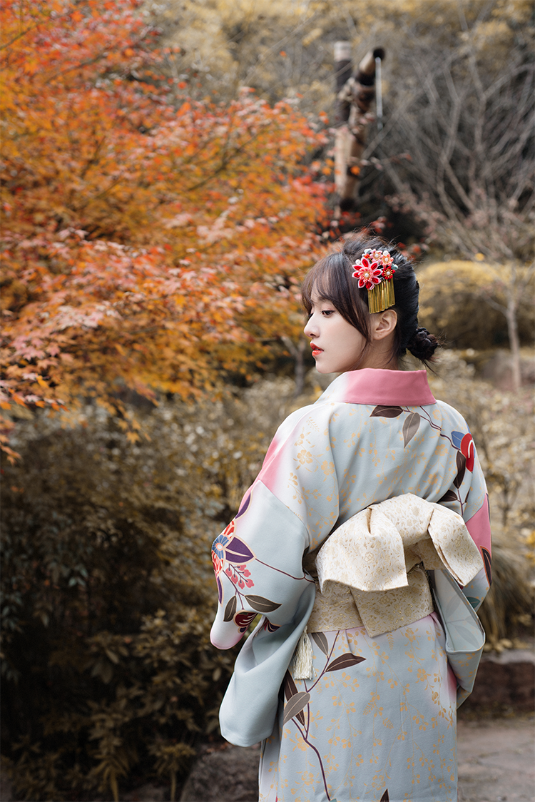 Pink Japanese Kimono Yukata Vintage Dress Improved Kimono