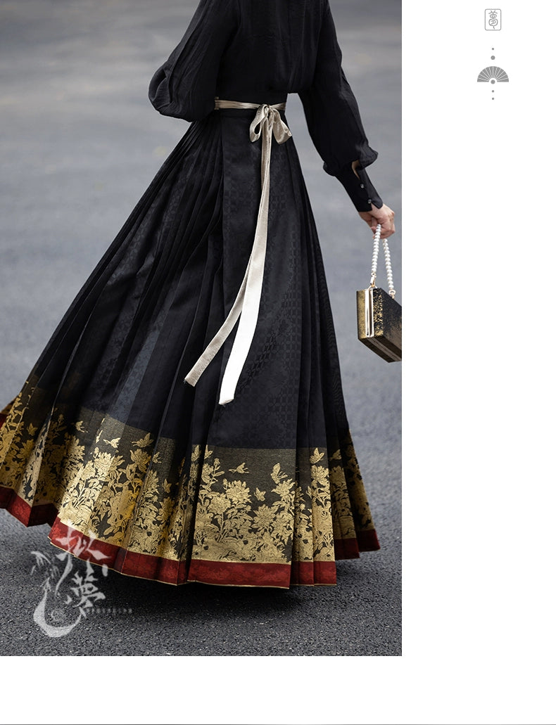 Elevate your style with our Black & Blue Modern Hanfu featuring sexy Hanfu, traditional Hanfu in black, Mulan-inspired Hanfu, elegant Hanfu cloak, and Song Dynasty Hanfu. Choose from a variety of colors including red, white, and black, or opt for the classic Hanfu skirt, the Mamianqun, or the Chinese wrap skirt. Our 6-meter-high daily Hanfu suit includes a slimming fit and a long horse-mamian skirt, perfect for any occasion.