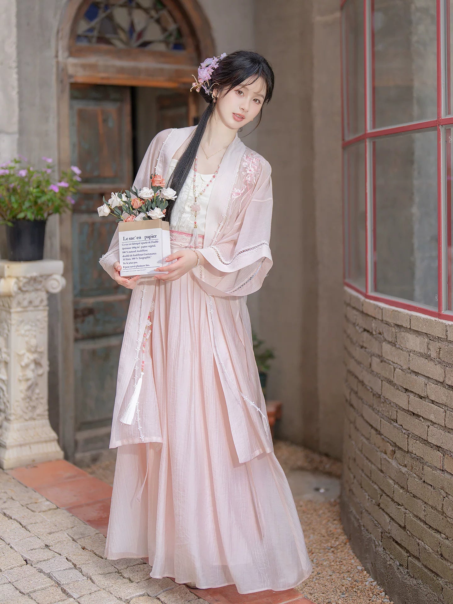 Peach Early Summer pink modern Song Hanfu full outfit