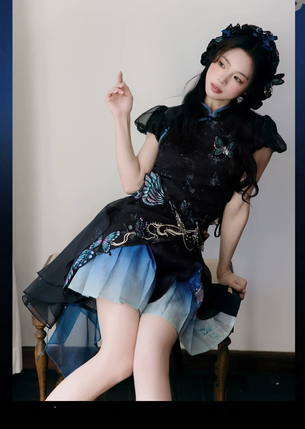 black chinese dress short SAU LEE Isa Mini Dress, Black / 6