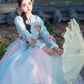 Blue Hanbok three-dimensional flower Korean clothes Yanji clothing