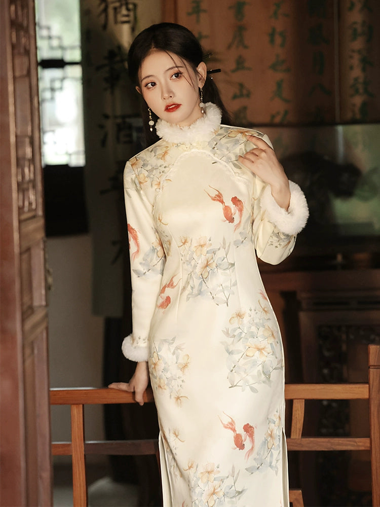 national style tea  cheongsam, autumn clothes