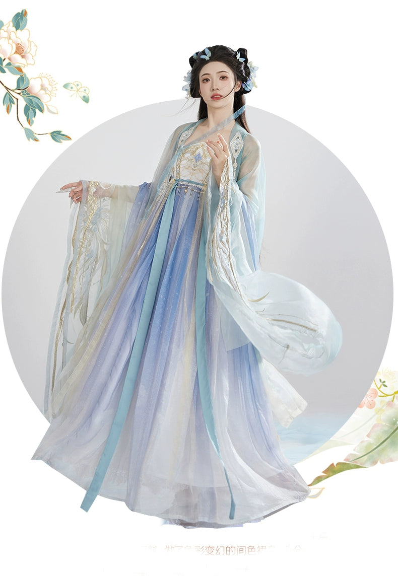 Discover blue traditional hanfu for women with elegant hanfu sleeves, intricate hanfu patterns, and layered designs. Perfect as a princess hanfu dress, fairy hanfu dress, or sexy hanfu, it’s ideal for hanfu cosplay, hanfu dance style, or casual wear. Shop plus size hanfu, hanfu skirts, and more at our trusted hanfu shop, featuring hanfu for sale from top chinese clothing brands and the best Chinese designer clothing websites. 