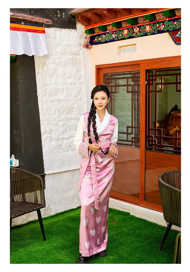 Tibetan traditional long skirt clothing