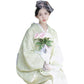 High-end lace Taisho Roman style modified kimono retro dress avocado green