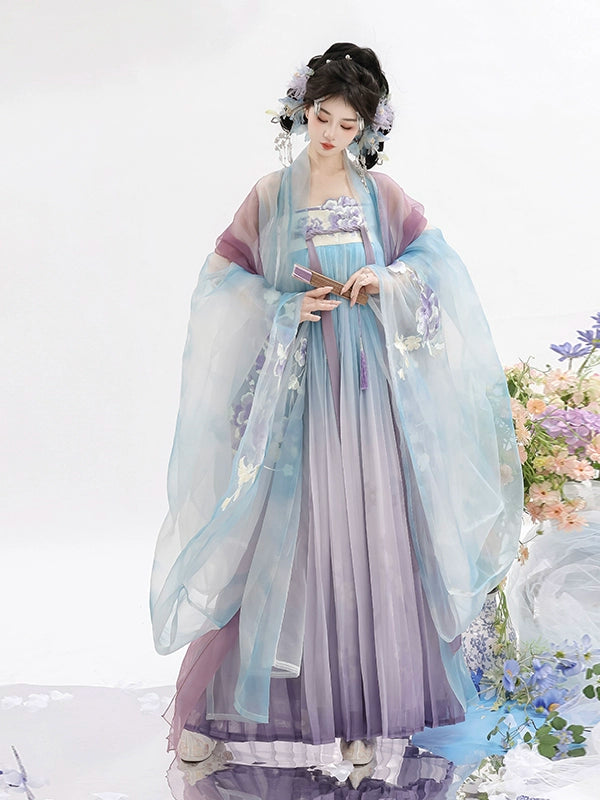 [Ziluo] Hanfu female Tang embroidered big-sleeved shirt fairy spring and summer