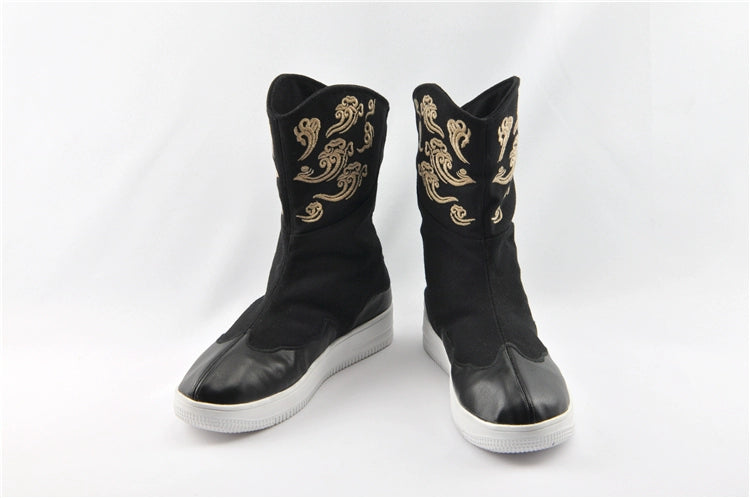 Men's shoes retro official boots auspicious cloud embroidery