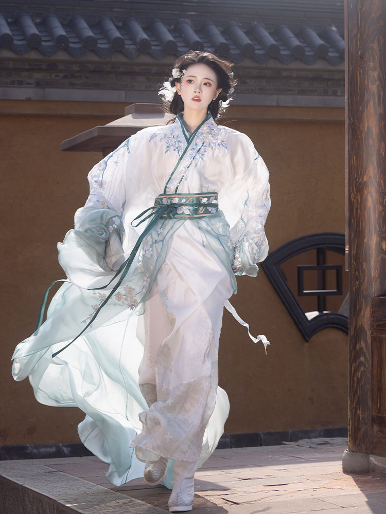 [Zhihua] Warring States robe trailing straight train embroidery Hanfu