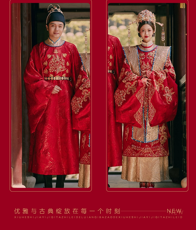 Ming-made Han-style wedding clothes, men's and women's couples' suits