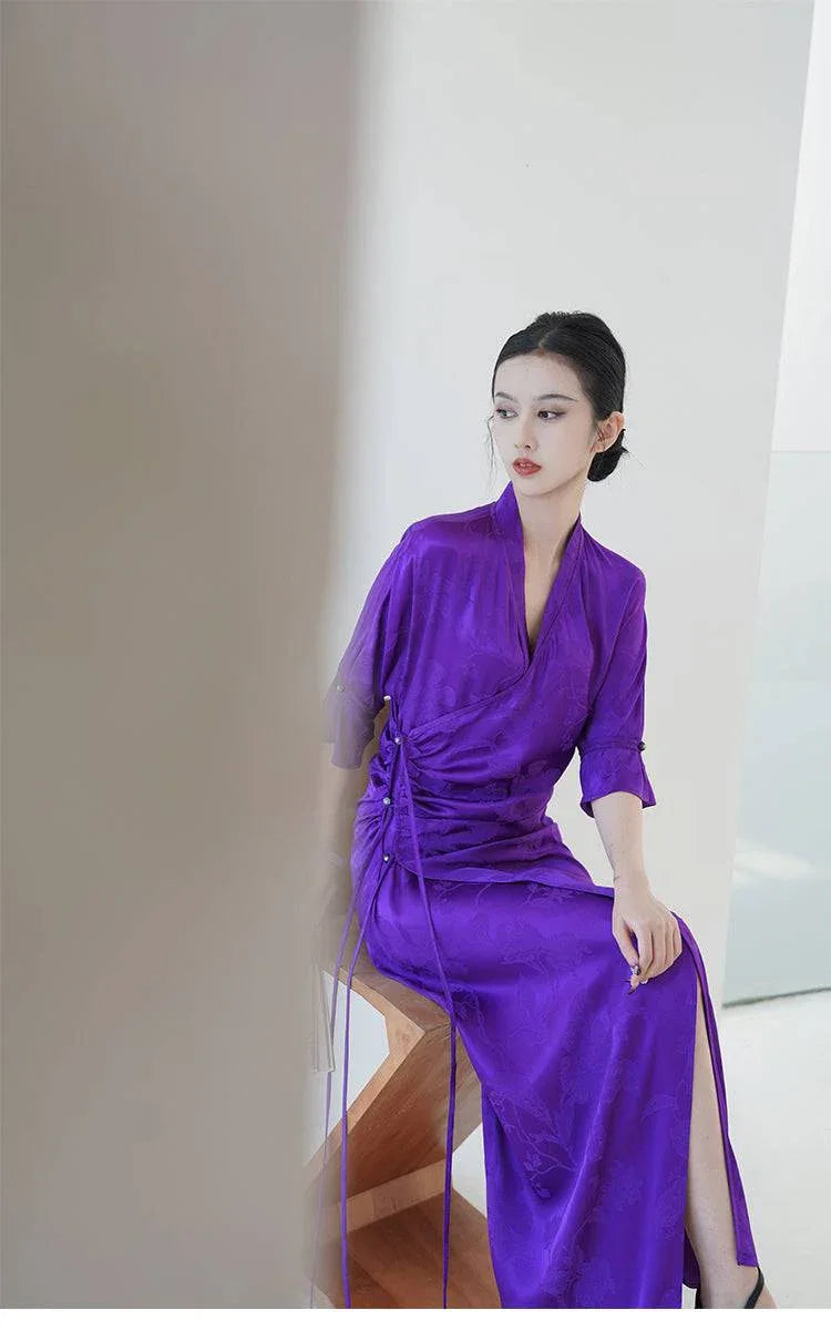 purple buckle dress Versace Jeans Couture Buckle Strap Dress | Purple