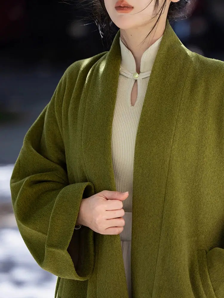 Green coat Zi autumn and winter Song pants daily commuter Hanfu