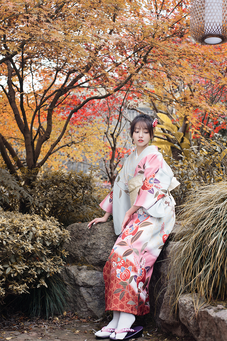 Pink Japanese Kimono Yukata Vintage Dress Improved Kimono