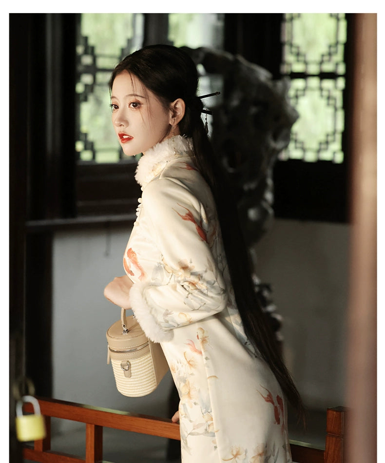 national style tea  cheongsam, autumn clothes