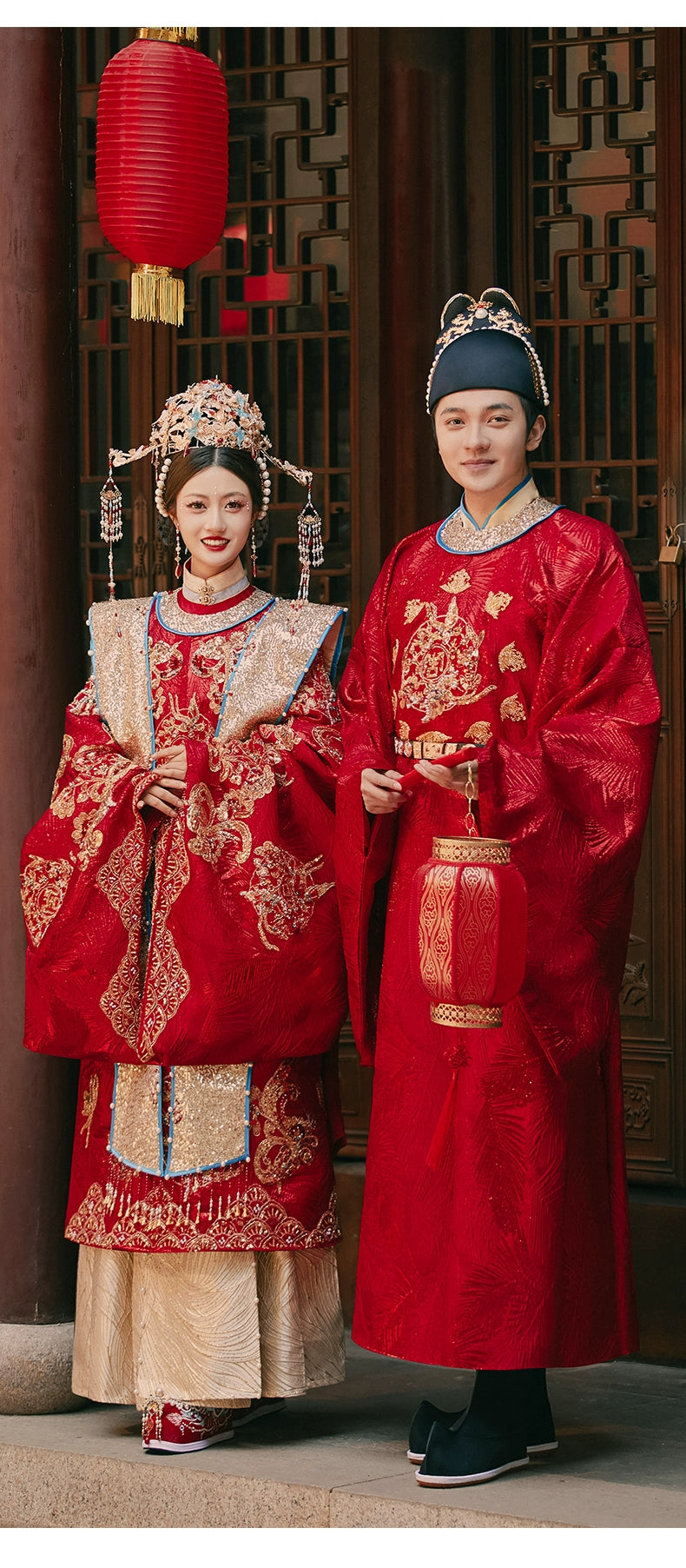 Ming-made Han-style wedding clothes, men's and women's couples' suits