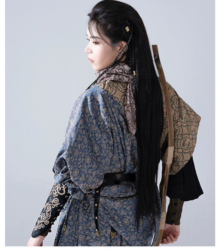 Step back in time with our Tang Dynasty-inspired Hanfu featuring the iconic Tang Yuan collar and half-arm design. Discover the elegance of Tang Dynasty fashion with our collection, perfect for both men and women.
