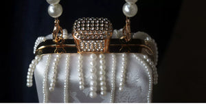 Sparkling clasp and bead trim closeup